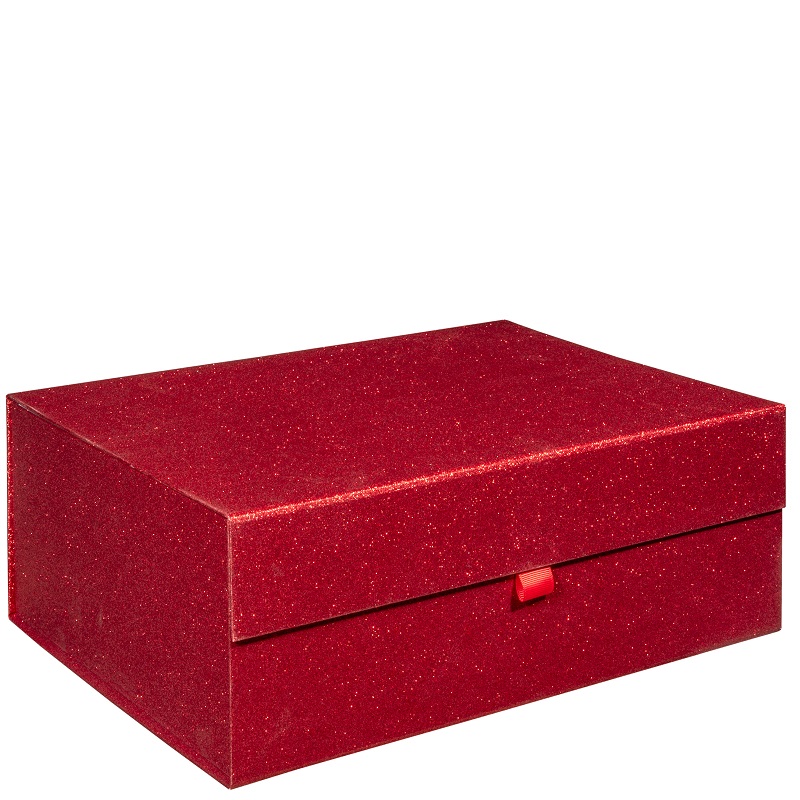 geschenkdoos glitter rood