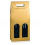 Wijnverpakkingen Bottle Box 2-flessen 18x9x38,5cm Goud - Set van 30 stuks
