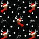    KERSTPAPIER ZWART Rendier