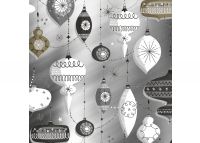 Luxe gemetalliseerd RETRO XMAS CLASSIC SILVER WHITE