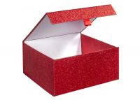   Magneetdoos  25x25x12cm GLITTER ROOD